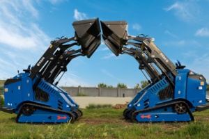 The machine body is small and very flexible, and it is effortless to move around in the pile of materials.