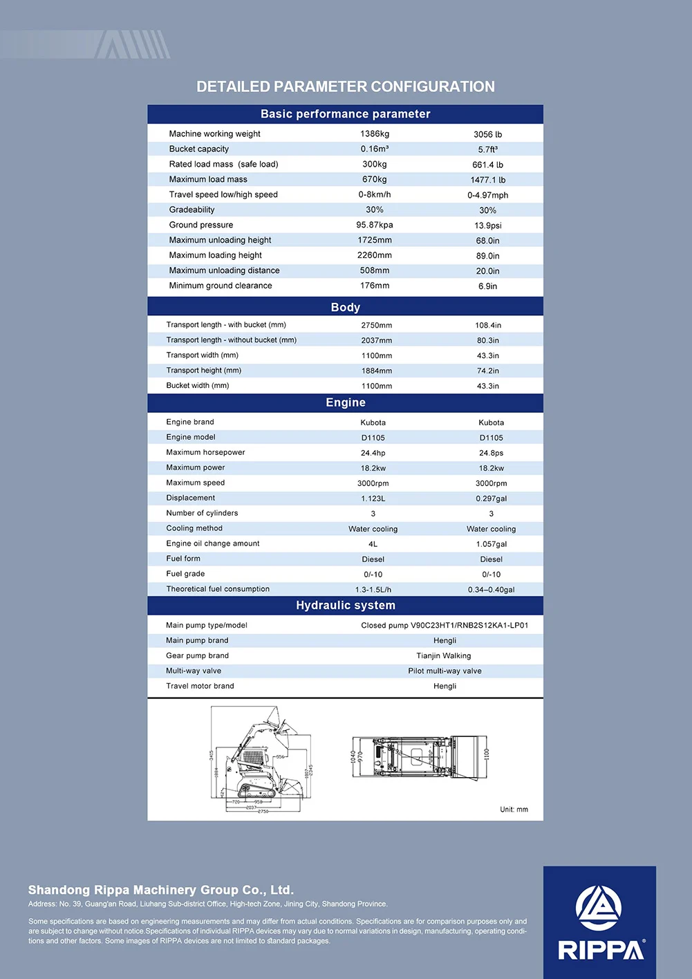 RS07 Skid Steer Loader-Mini Excavators For Sale - Rippa® China Manufacturer