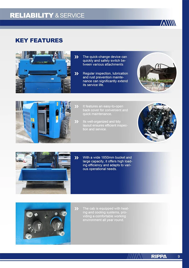 RS10 Skid Steer Loader-Mini Excavators For Sale - Rippa® China Manufacturer