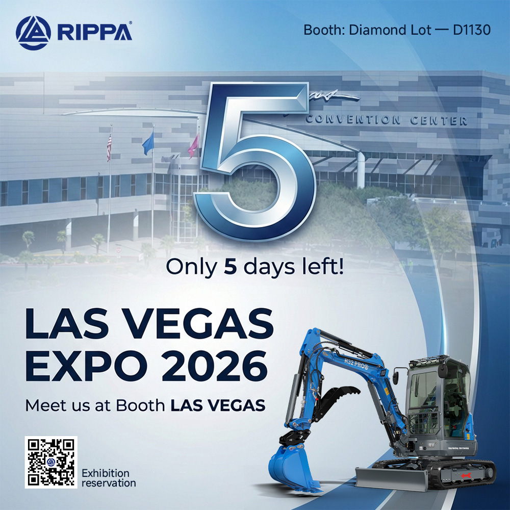 RIPPA at Las Vegas Expo 2026 – Only 5 Days Left to Meet Us at Diamond Lot D1130-Mini Excavators For Sale - Rippa® China Manufacturer