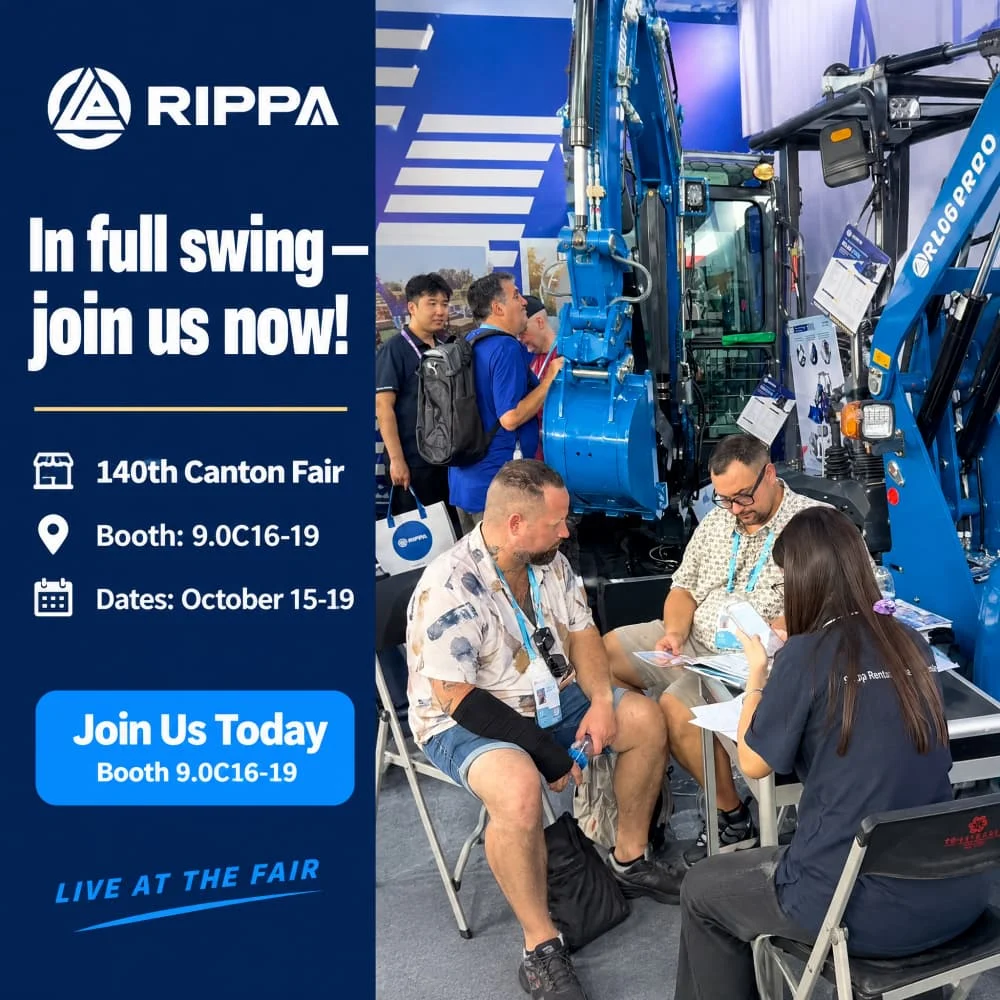 RIPPA at the 140th Canton Fair 2026: Visit Our Booth 9.0C16-19-Mini Excavators For Sale - Rippa® China Manufacturer RIPPA at the 140th Canton Fair 2026: Visit Our Booth 9.0C16-19-Mini Excavators For Sale - Rippa® China Manufacturer