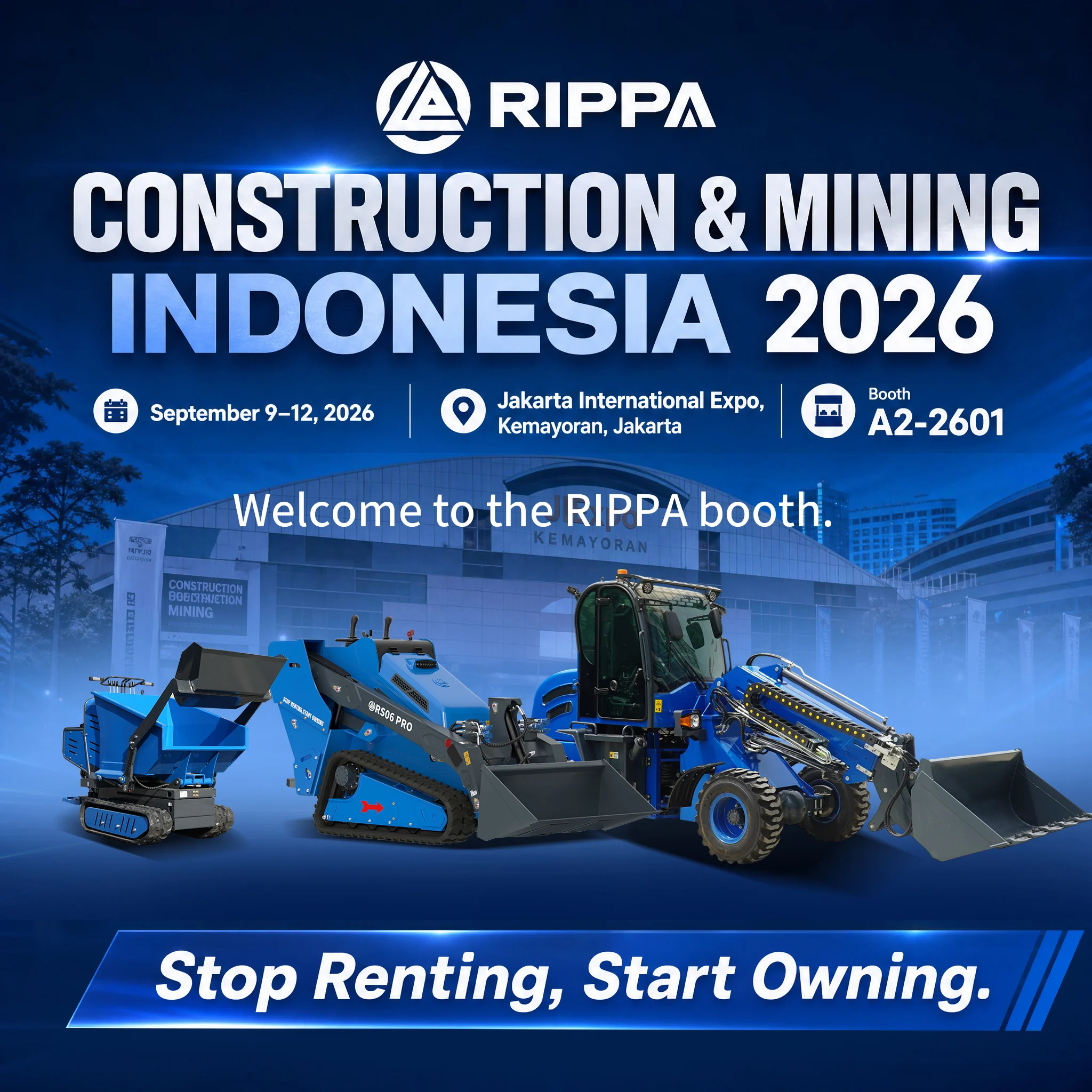 RIPPA to Showcase Compact Machinery at Construction & Mining Indonesia 2026-Mini Excavators For Sale - Rippa® China Manufacturer RIPPA to Showcase Compact Machinery at Construction & Mining Indonesia 2026-Mini Excavators For Sale - Rippa® China Manufacturer