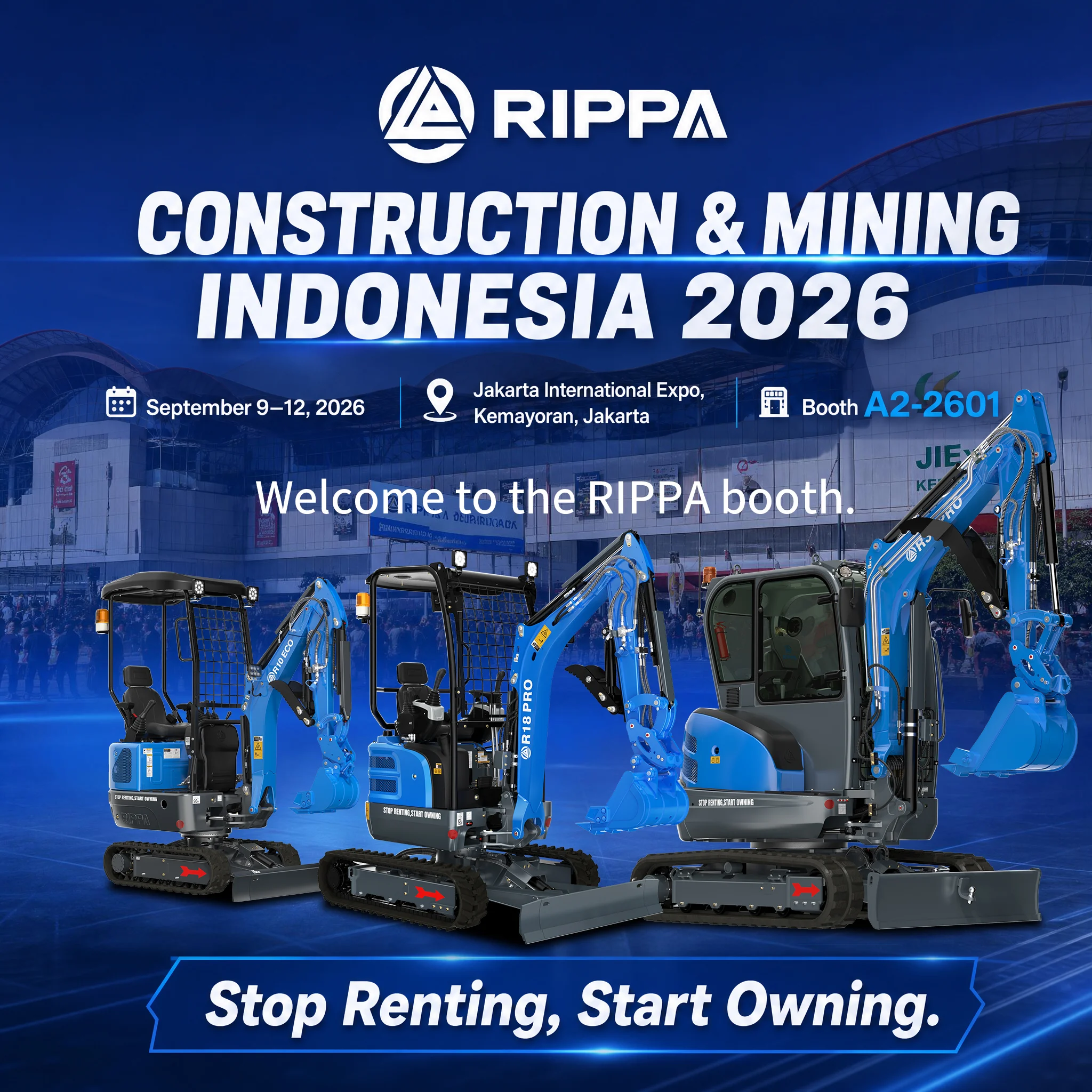 RIPPA to Showcase Compact Machinery at Construction & Mining Indonesia 2026-Mini Excavators For Sale - Rippa® China Manufacturer RIPPA to Showcase Compact Machinery at Construction & Mining Indonesia 2026-Mini Excavators For Sale - Rippa® China Manufacturer
