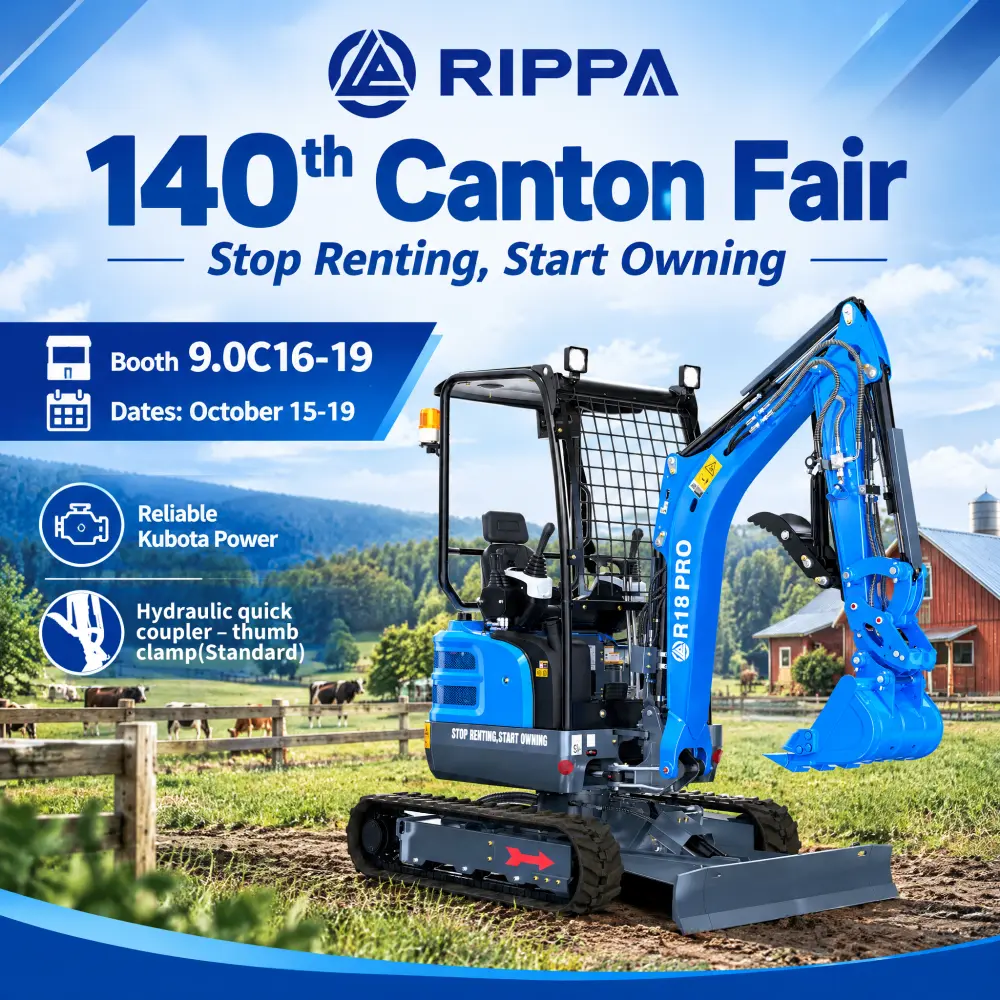 RIPPA at the 140th Canton Fair 2026: Explore the R18 PRO Mini Excavator-Mini Excavators For Sale - Rippa® China Manufacturer RIPPA at the 140th Canton Fair 2026: Explore the R18 PRO Mini Excavator-Mini Excavators For Sale - Rippa® China Manufacturer