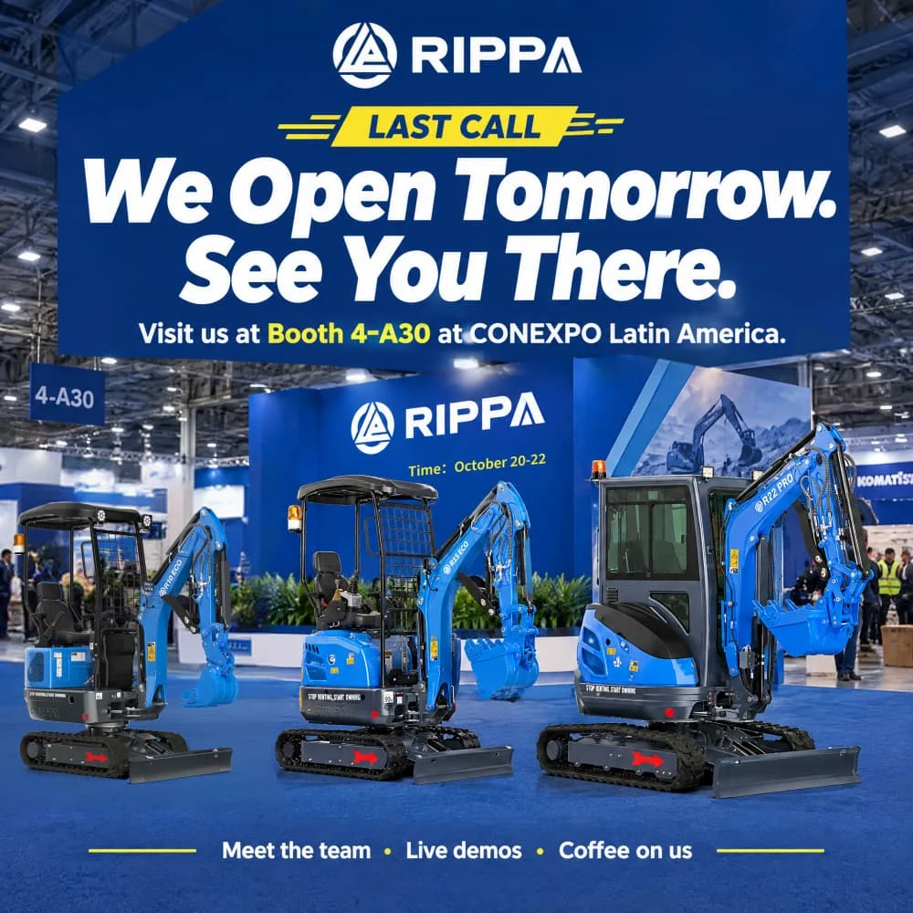 RIPPA at CONEXPO Latin America 2026: Meet Us at Booth 4-A30-Mini Excavators For Sale - Rippa® China Manufacturer RIPPA at CONEXPO Latin America 2026: Meet Us at Booth 4-A30-Mini Excavators For Sale - Rippa® China Manufacturer