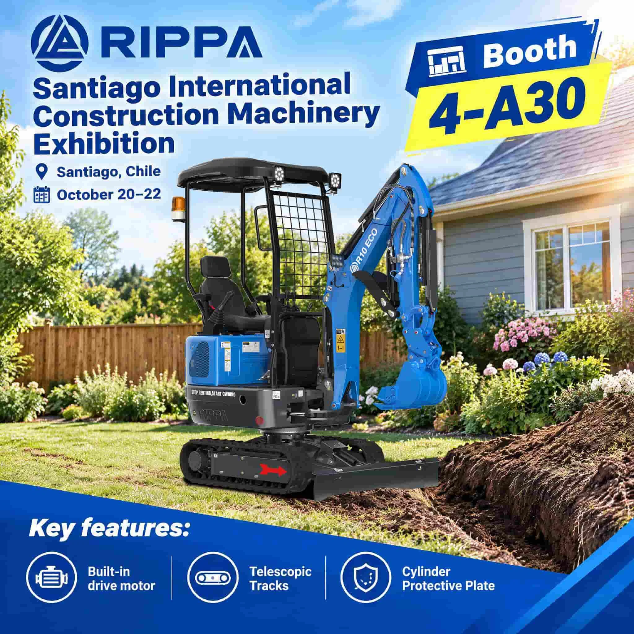 RIPPA Mini Excavators in Chile: Meet RIPPA at Booth 4-A30-Mini Excavators For Sale - Rippa® China Manufacturer RIPPA Mini Excavators in Chile: Meet RIPPA at Booth 4-A30-Mini Excavators For Sale - Rippa® China Manufacturer