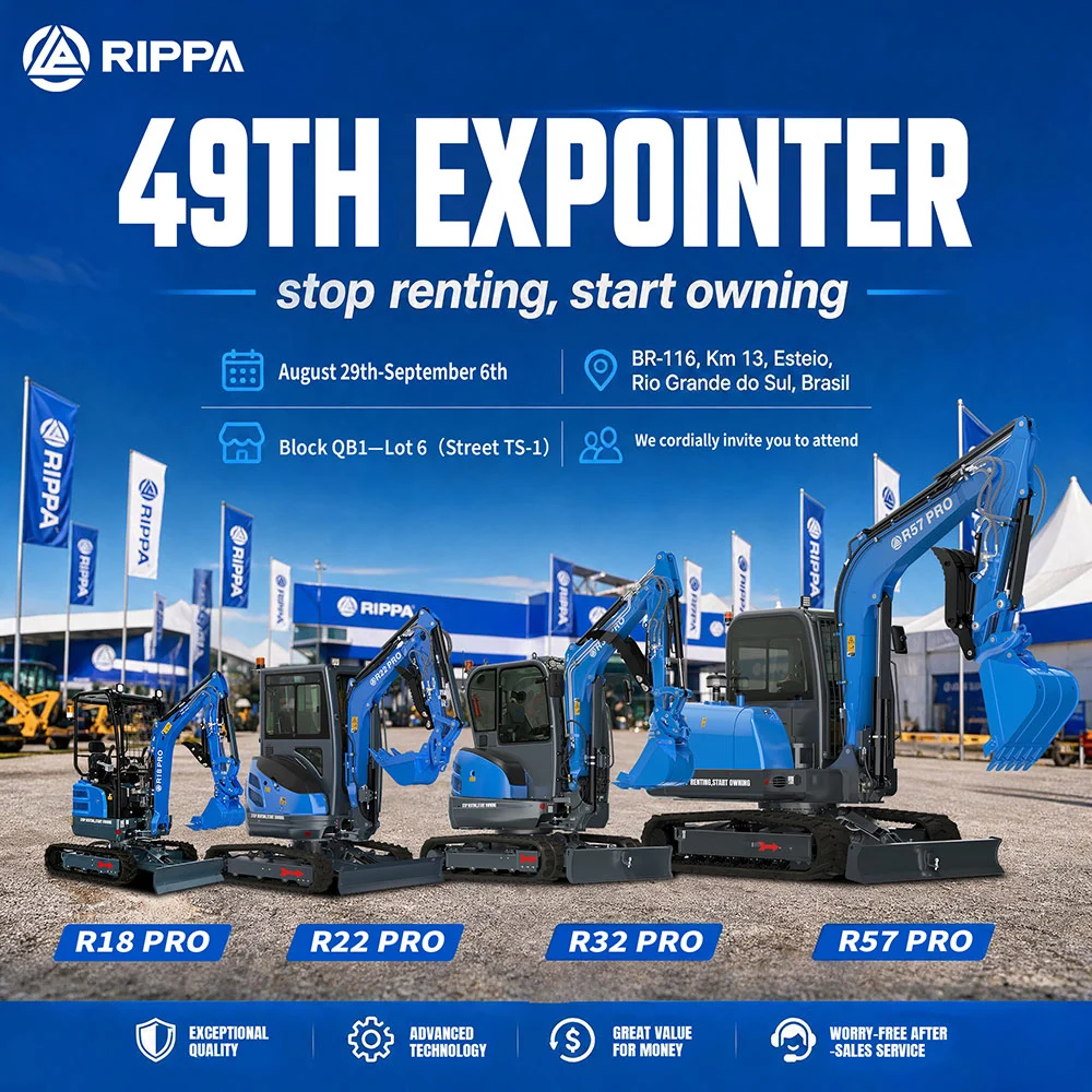 RIPPA Machinery to Showcase Its Latest Equipment at the 49th Expointer in Brazil-Mini Excavators For Sale - Rippa® China Manufacturer RIPPA Machinery to Showcase Its Latest Equipment at the 49th Expointer in Brazil-Mini Excavators For Sale - Rippa® China Manufacturer